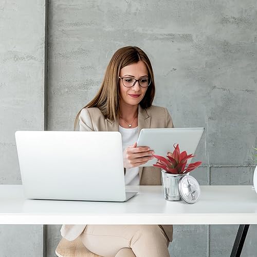 Miniatura 6 de SOLUSTRE Bote de basura de metal, papelera de metal, contenedor de reciclaje, contenedor de basura al aire libre con tapa, cestas de papelera,