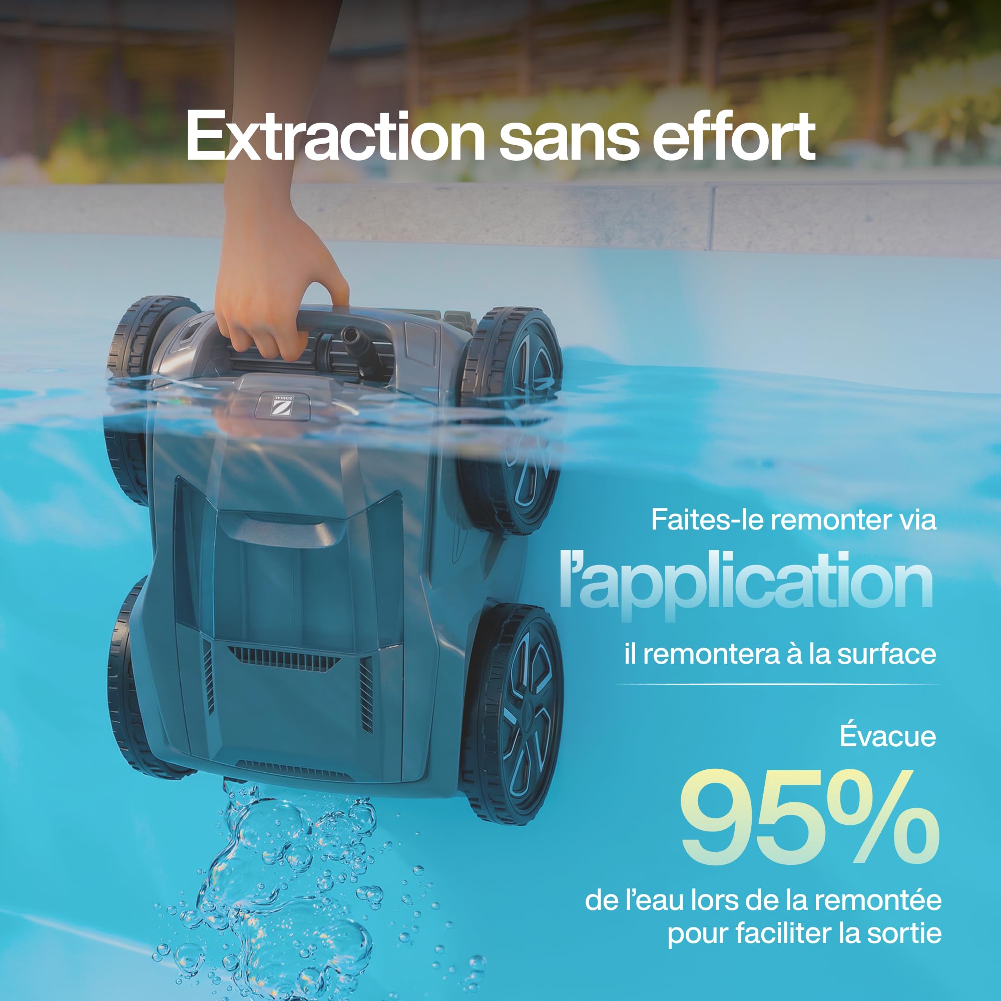 Zodiac Alpha 6600. Robot Nettoyeur de Fond avec Câble. App. Piscines jusqu'à 105m²