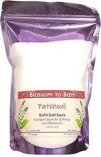 Patchouli Bath Salt Soak (16 Ounce) - Pure Essential Oil Fragrance - is Perfect for Full-Body Relaxation, Foot Soaks, and Ritual Baths with a Woodsy Exotic Scent