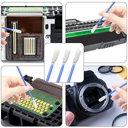 Miniatura 4 de 200 unidsazul3.66 pulgadas hisopo de espuma de limpieza hisopo puntas de espuma palo de esponja para impresora de inyección de tinta cabeza de