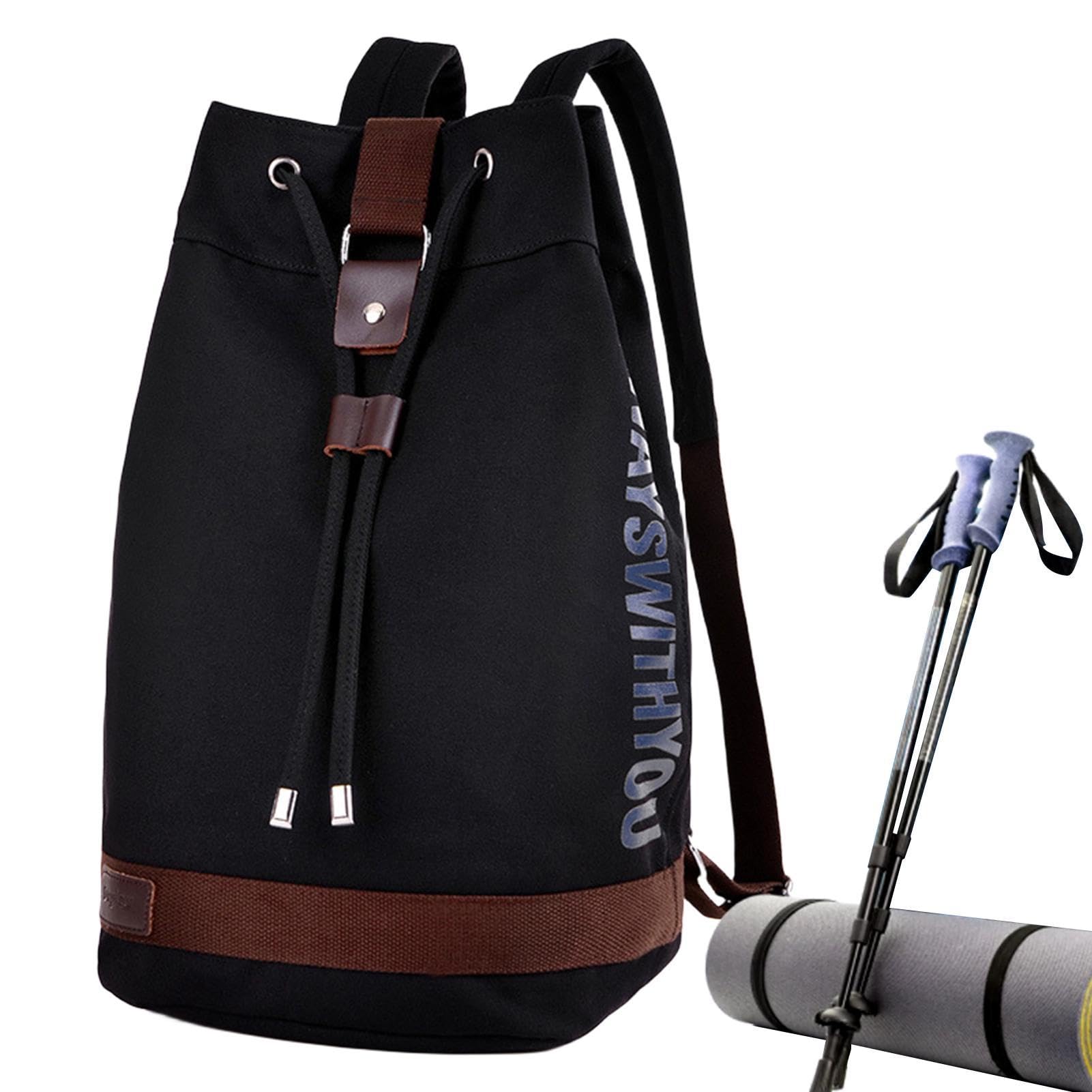 Mochila resistente con cordón, mochila de atleta, mochila de viaje, bolsa deportiva de lona ligera de gran capacidad para camping, senderismo, escalada, 9.84 x 17.72 x 9.05 pulgadas, mochila de