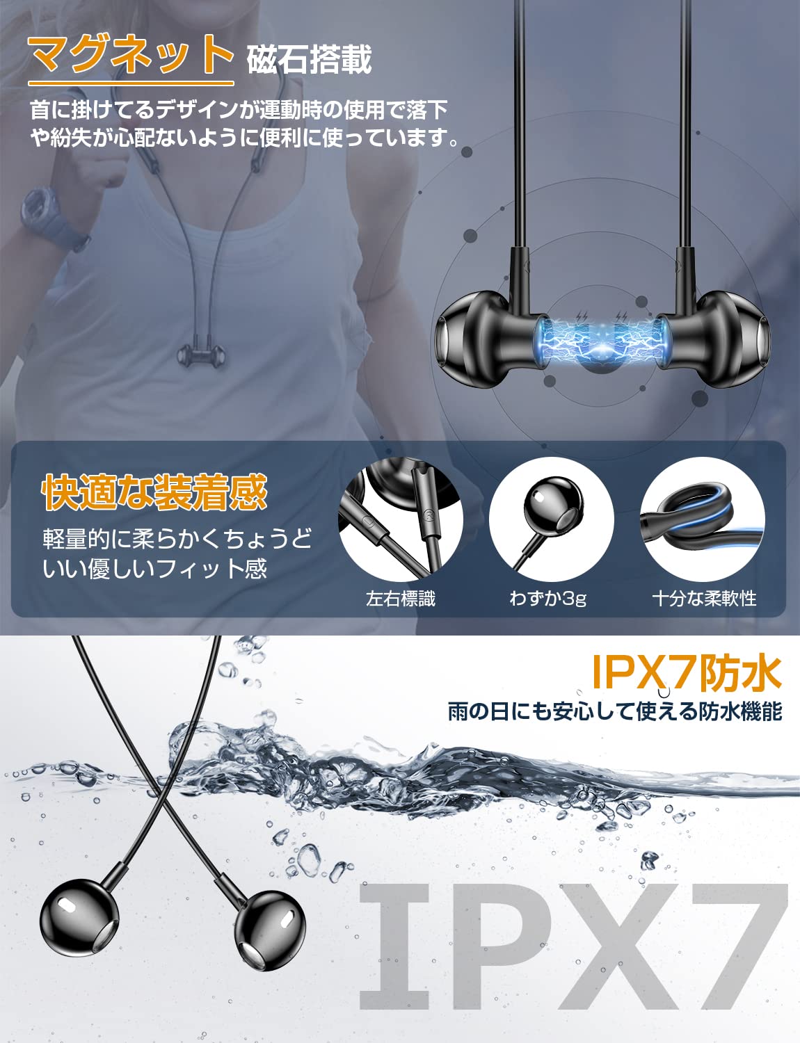 Amazon.co.jp: 【2023新登場◎凸構造ボタン新設計◎38時間連続再生
