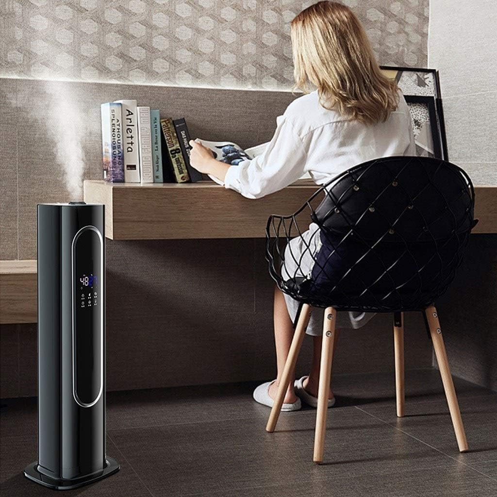 Floor-Standing Humidifier – 8L Water Tank – Timer and Waterless Auto Shut-Off – for Home Bedroom and Office Floor Humidifiers (Colour: Black) (White)