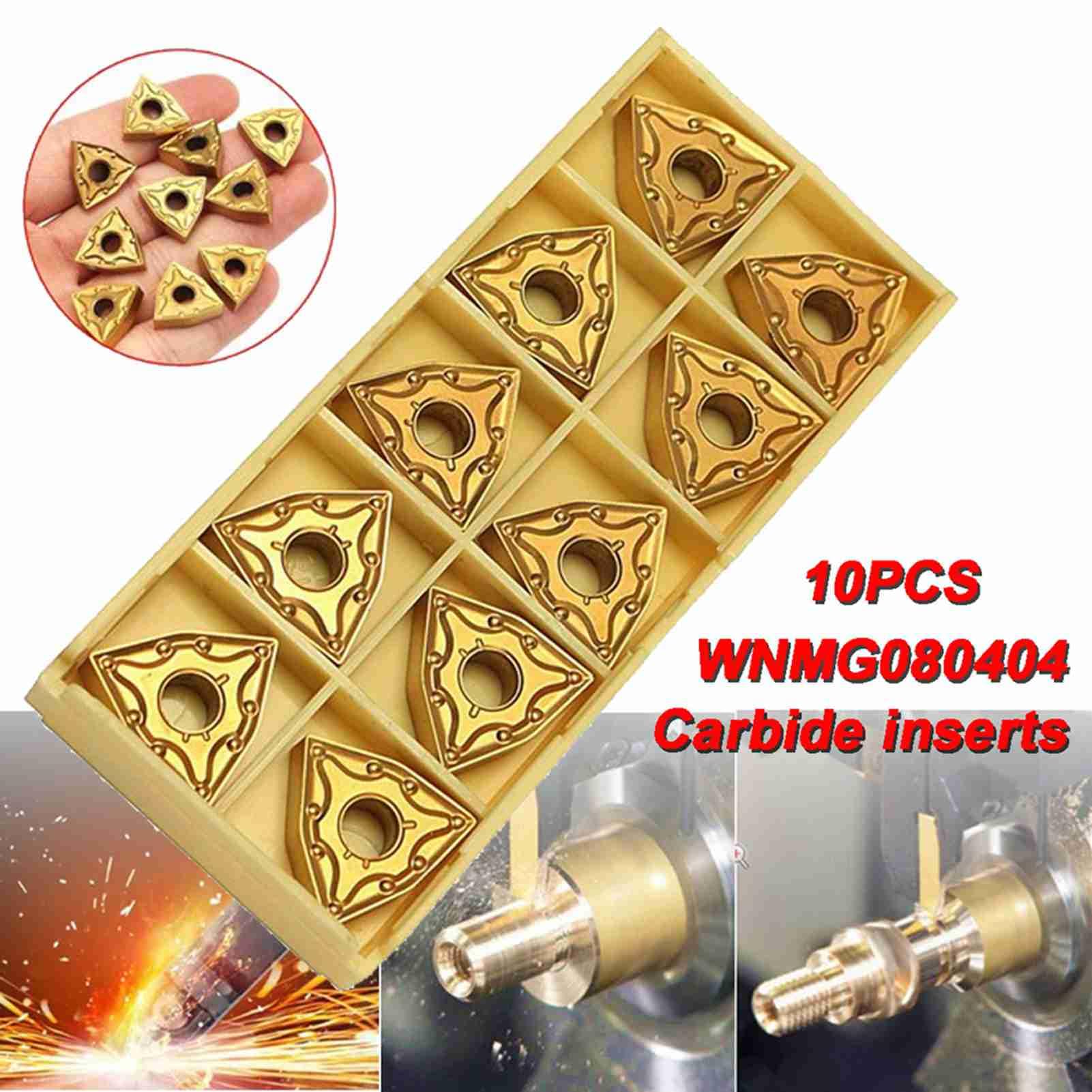 Juego de Portaherramientas de Torno de Metal MWLNR2020K08, 10 Piezas Inserto Carburo WNMG080404 para Hierro Fundido