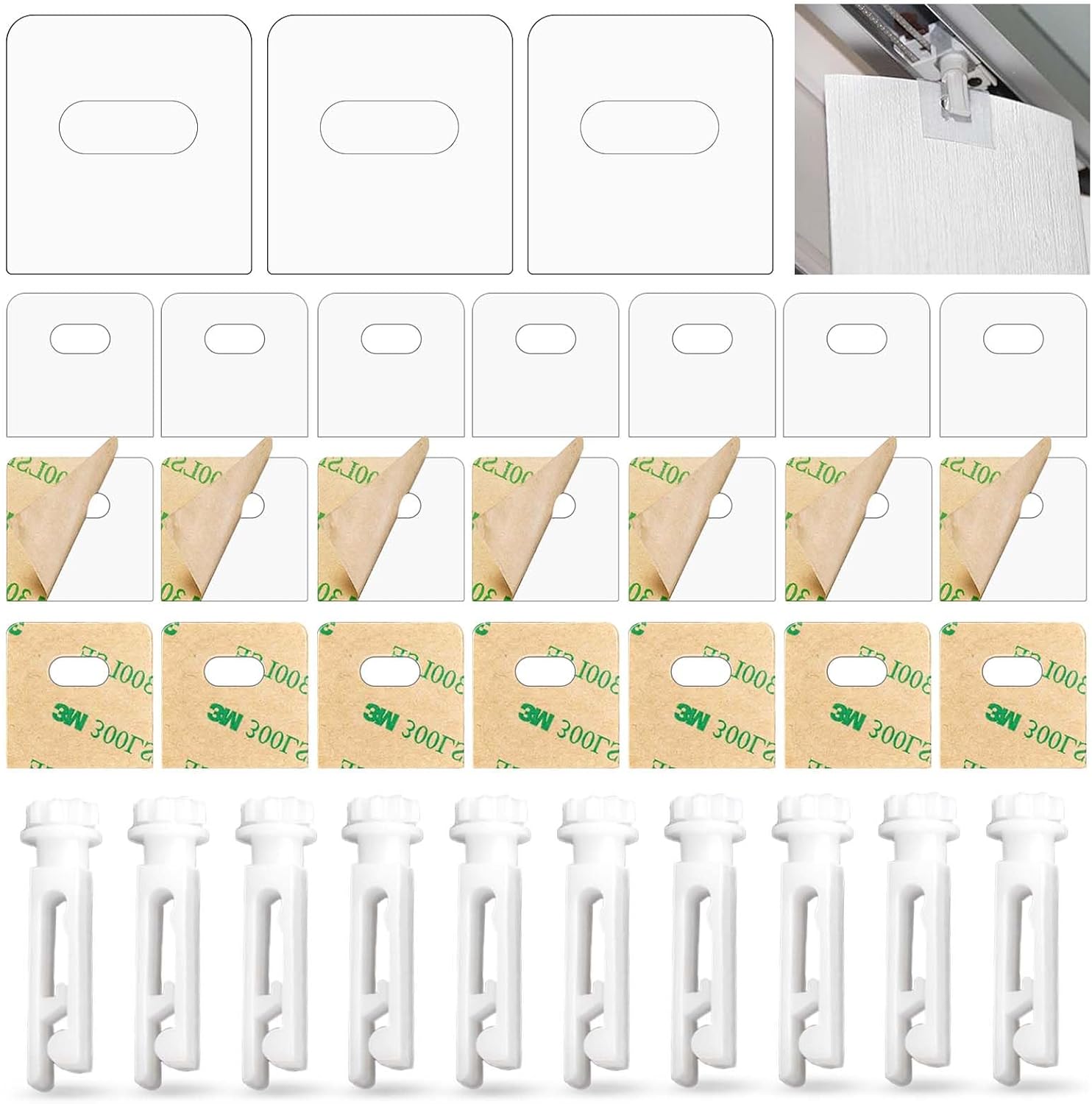 40 Pack Clear Vertical Blind Repair Tabs Sets with Vertical Blinds Replacement Stems