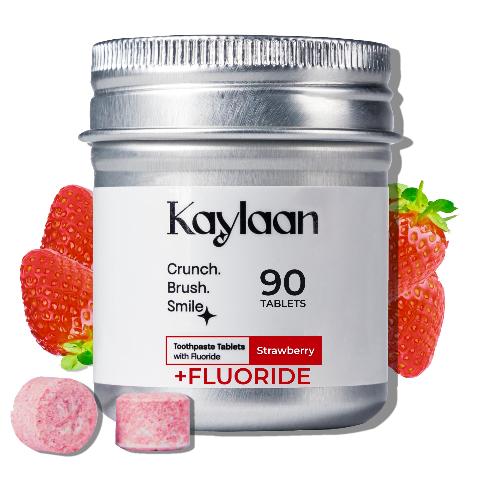 Kalyaan Kids Toothpaste Tablets with Fluoride | Whitening, Sensitivity Relief & Cavity Protection | Chewable, Plastic-Free, Travel-Friendly -