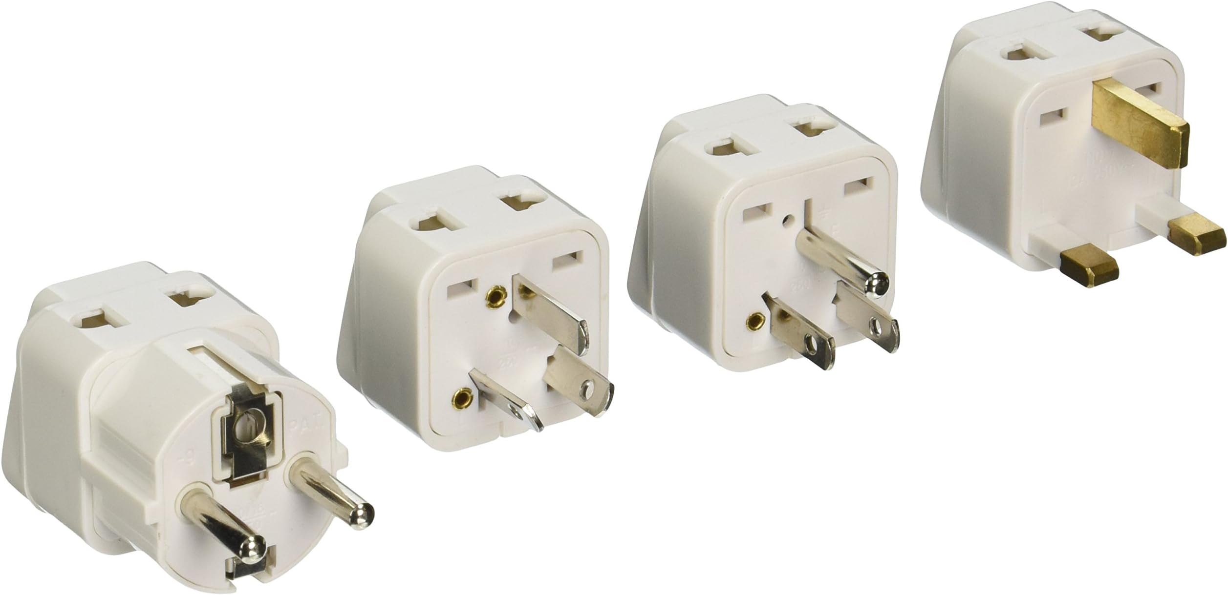 Ckitze 2 Input USA Worldwide Travel Power Adapter Plug Set for International Use - Universal Grounded Safe - CE Certified for Mobile Cell Phone, Laptop, Tablet Chargers and More