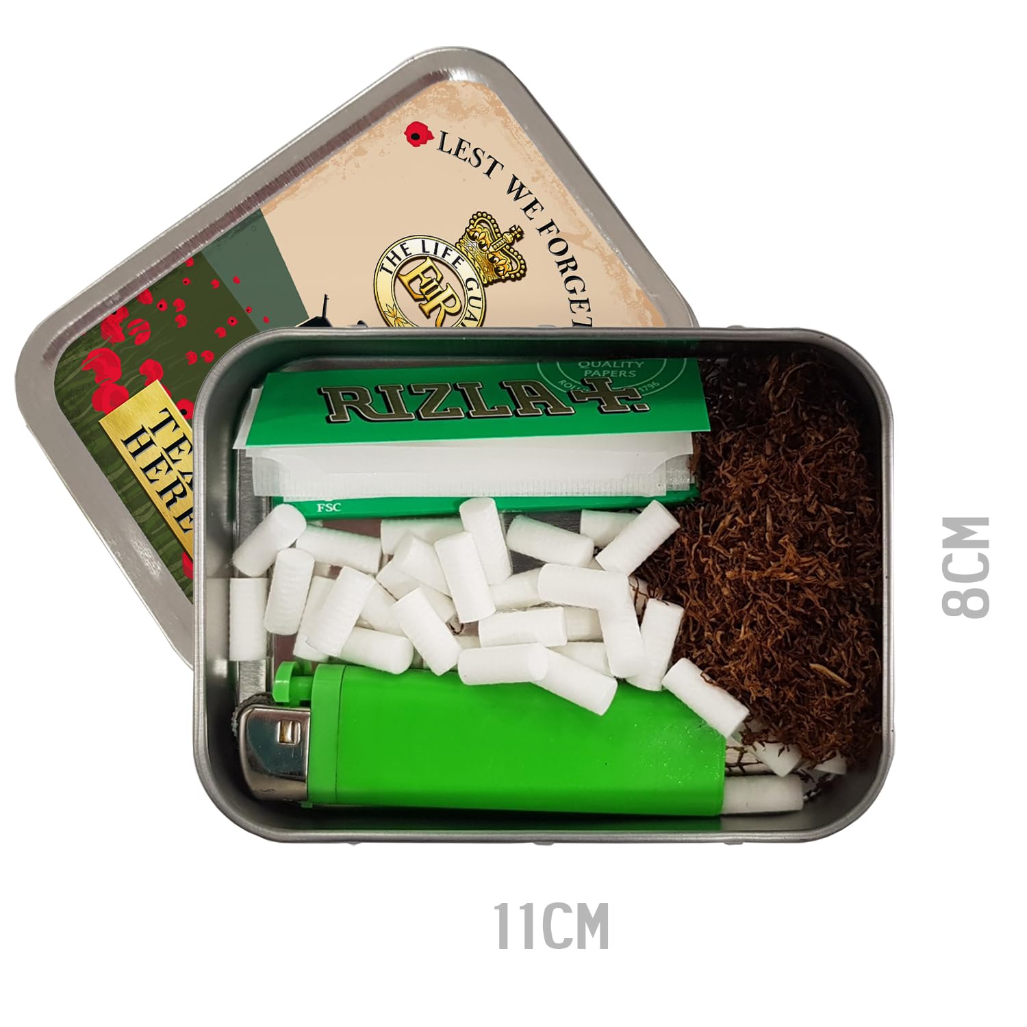 military tobacco tin KRAFTYGIFTS Personalised Veteran Tobacco Tin 2oz Pill Box Military Dad Army  Remembrance Office Badge Poppy Field Gift (Life Guards VPV29) :  Amazon.co.uk: Home & Kitchen