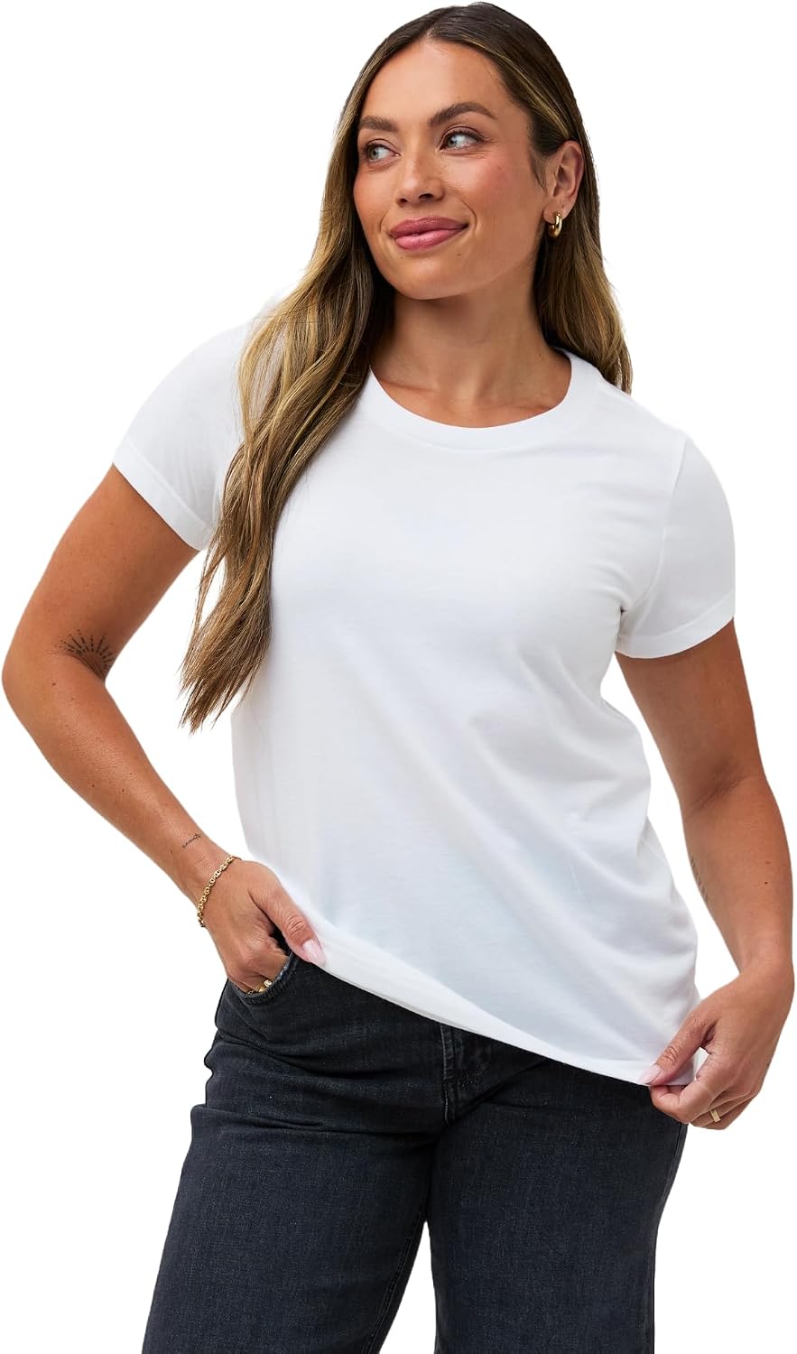 Fresh Clean Threads Crew Neck T-Shirt for Women - Workout and Casual Wear
