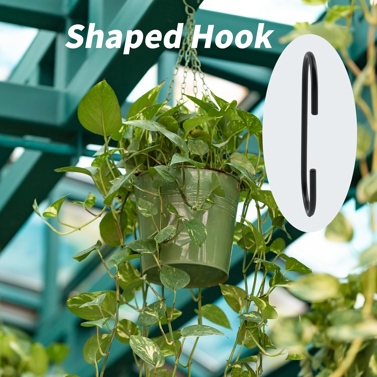 10 PCS C-Shaped Hook for Hanging, Hanger Hooks for Hanging Clothes, Towels, Shoe Bag（Sliver,10Pcs）