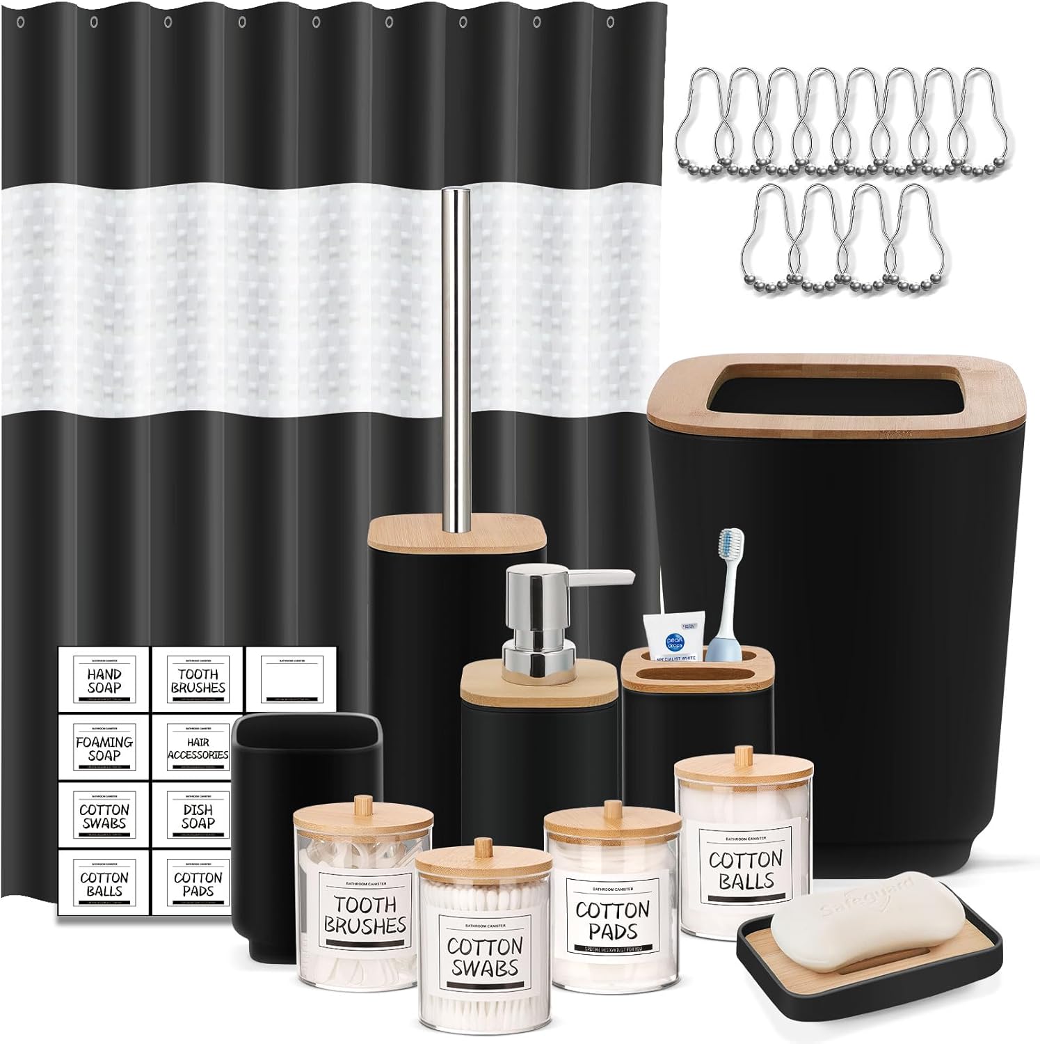 Amazon.com: IMAVO Black Bathroom Set,23 Pcs Bathroom Accessories Set ...