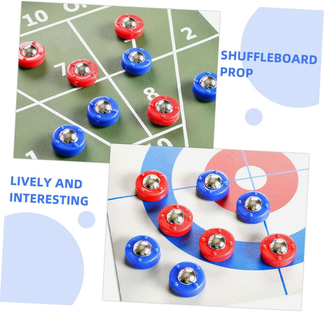 ibasenice 32pcs Shuffleboard Replacement Rollers Set Sliding Bead Accessories for Tabletop Curling Game Includes Pucks for Boys and Girls and Adults