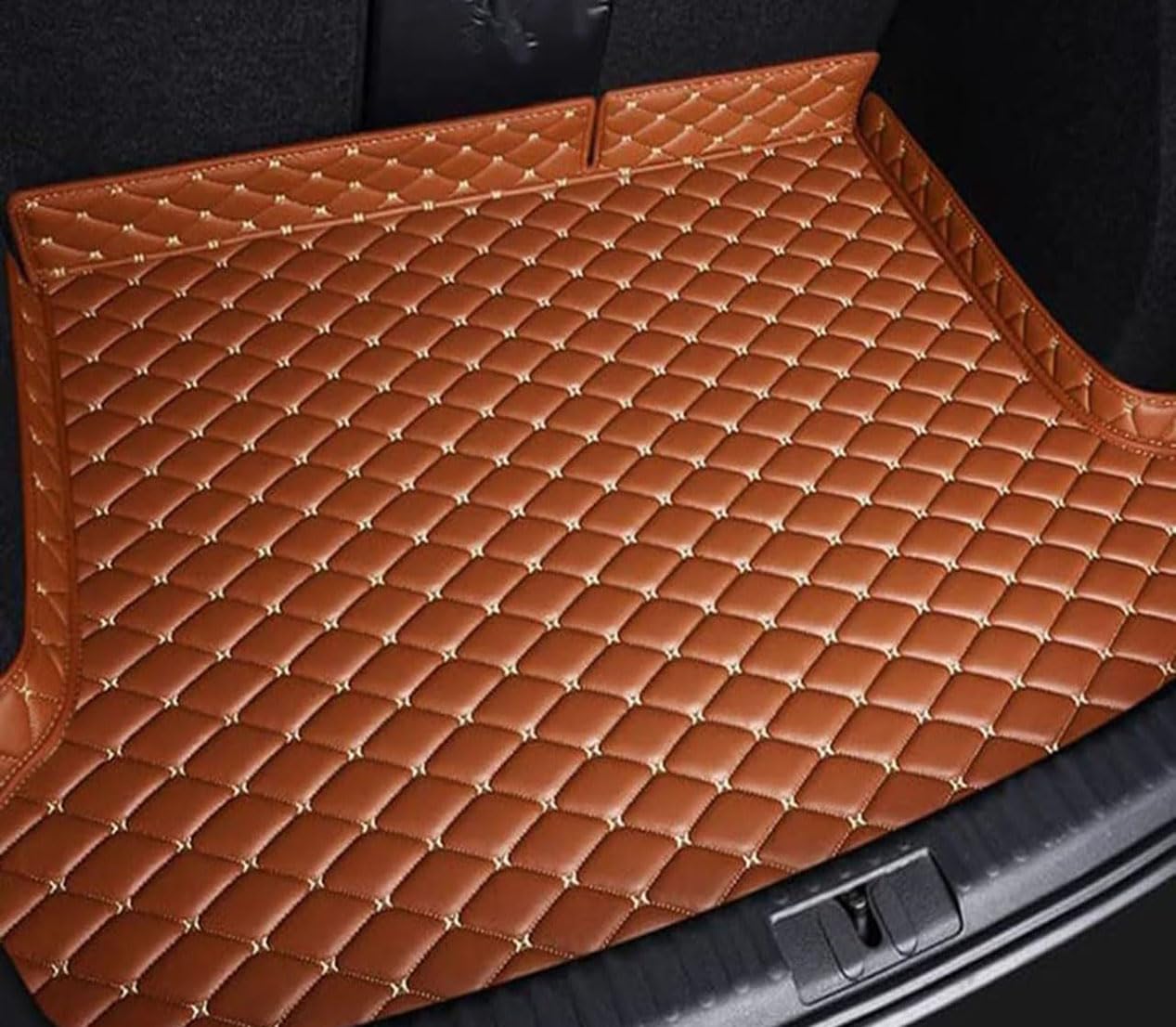 Kunckn A/Brown Cr Rer Boot Lether Mt For Bmw X3 Xdrive30e 2021 2022 2023 2024,Nti-Scrtch Nti-Slip Wterproof Protector Boot Floor Mts Interior Ccessories,