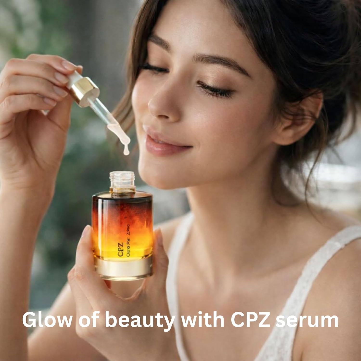 CPZ Face Serum & Essence for glowing skin. Hydrating, lightweight, fast-absorbing formula with antioxidants. Revives dull skin, boosts radiance, and supports daily skincare for all skin types. Daily - Image 4