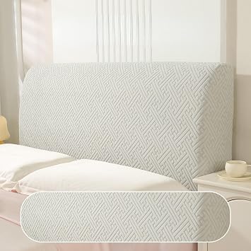 Stretch Headboard Covers for Queen King Size Bed Headboard Slipcover Jacquard Bed Head Cover Anti Slip Headboard Dustproof Protector Cover Light Gray,Queen59.0in/150cm