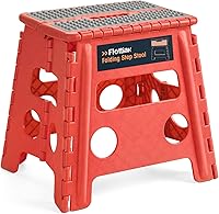 Vista 10 de Flottian Taburete plegable de 13 pulgadas para adultos y niños con capacidad para hasta 300 libras, taburetes plegables antideslizantes con asa