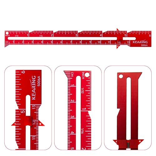 Miniatura 9 de Medidor de costura de 3 piezas con 2 bolígrafos borrables de aire, herramienta de medición de costura, regla de acolchado de tela