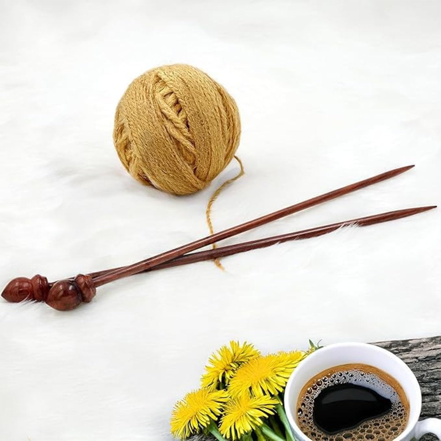 Honey Comb Premium Rosewood & Maple Knitting Needles | Handcrafted Fine Knitting Needles Pair | Yarn Crafts & Arts Accessories | Nagina International (US Size 7 (4.50mm), Rosewood)-image-4