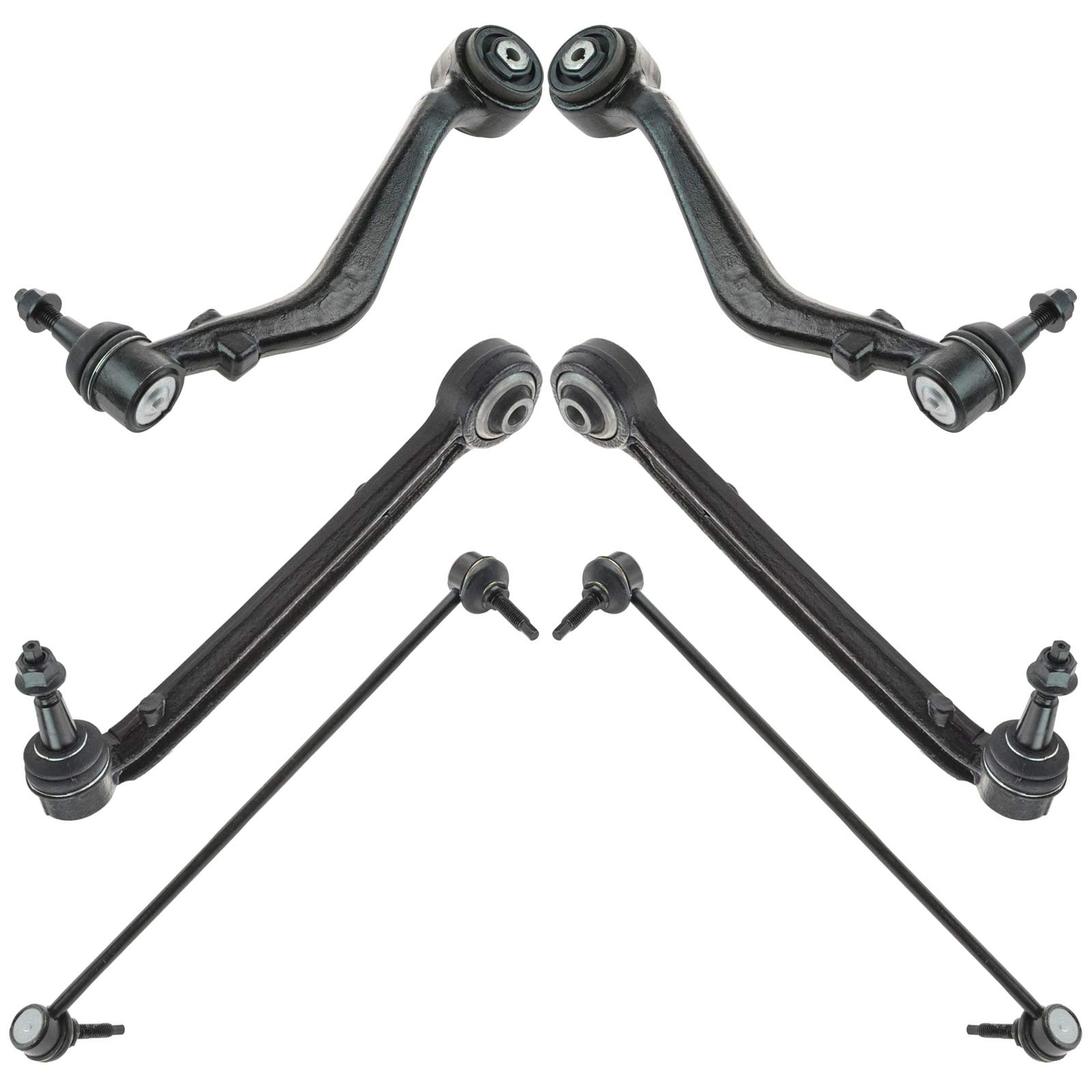 TRQ 6 Piece Suspension Kit Lower Control Arms & Ball Joints w/Sway Bar End Links