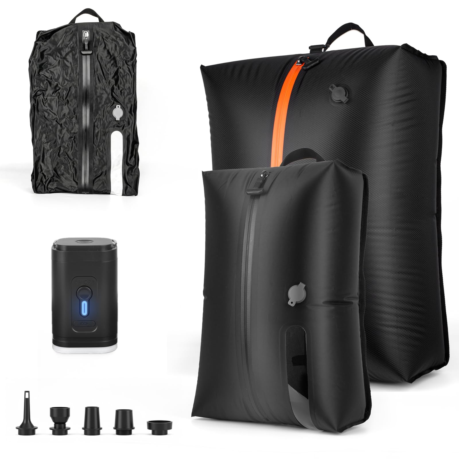 Kitchests Vacuum Bags for Travel with Wireless Electric Pump, 2 Pack (17L+44L) Compression Packing Cubes for Backpack & 24"/28" Luggage, Heavy Duty