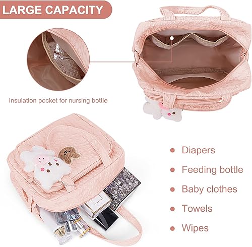 Miniatura 4 de Bolsa de pañales para bebé, bolsa de pañales para mamá, bolsa de pañales para bebé, bolsa de pañales de viaje, bolsa de almacenamiento multifunción