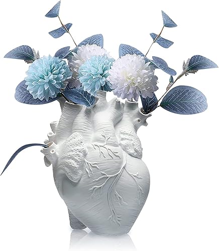 Miniatura 7 de Florero de flores en forma de corazón, maceta de resina moderna y única, estilo de arte nórdico, jarrón decorativo para el hogar, boda, regalo de