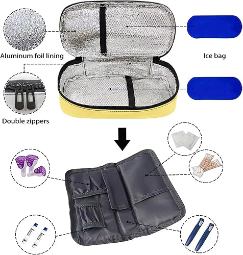 Miniatura 6 de Funda de viaje con diseño de girasol y elefante, bolsa de enfriamiento de insulina para diabéticos, portátil, portátil, para medicamentos,