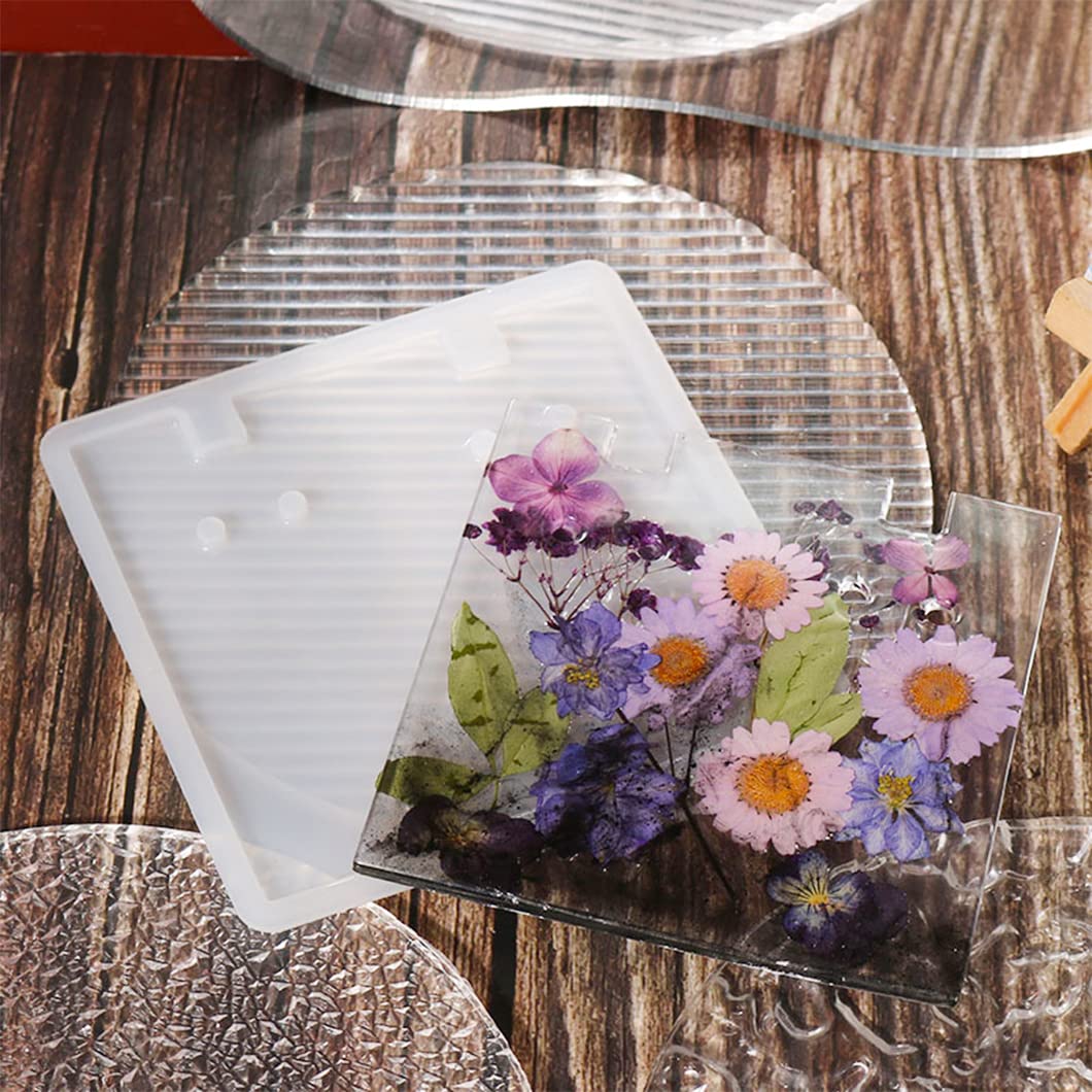 Moules Résine Rolin Roly - 6Pcs Silicone Rectangulaires - Pour Bijoux, Déco, Fleurs Séchées - DIY