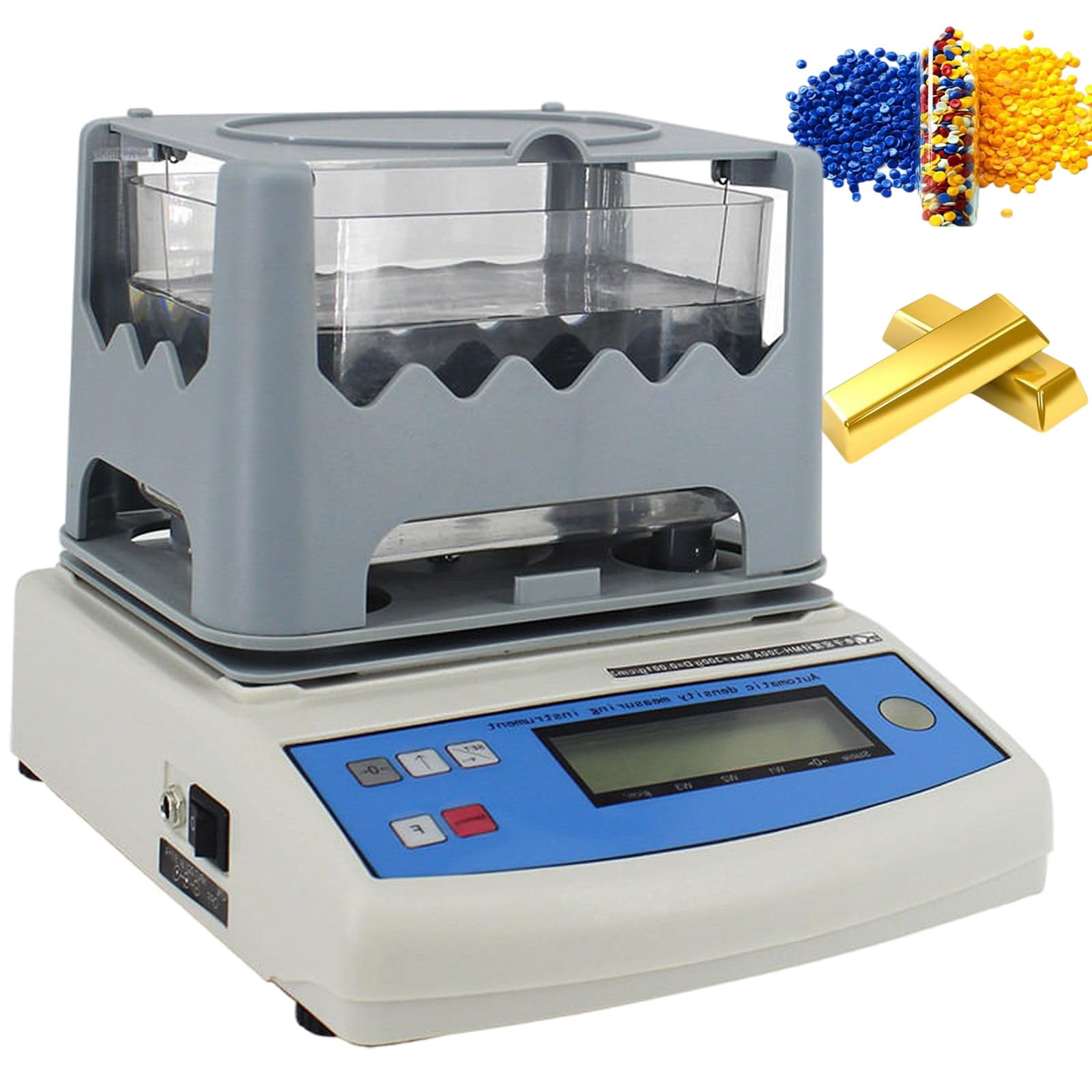 Densimetro elettronico con display LCD da 300 g, densimetro solido con compensazione di livello e temperatura per test non distruttivi in lega metallica e ceramica