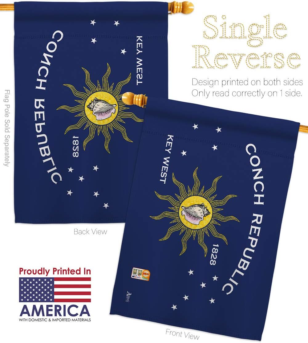 Conch Republic House Flags Pack Regional Nationality Nation International World Country Particular Area USA Embroidery Small Decorative Gift Yard Banner Made In 28 X 40