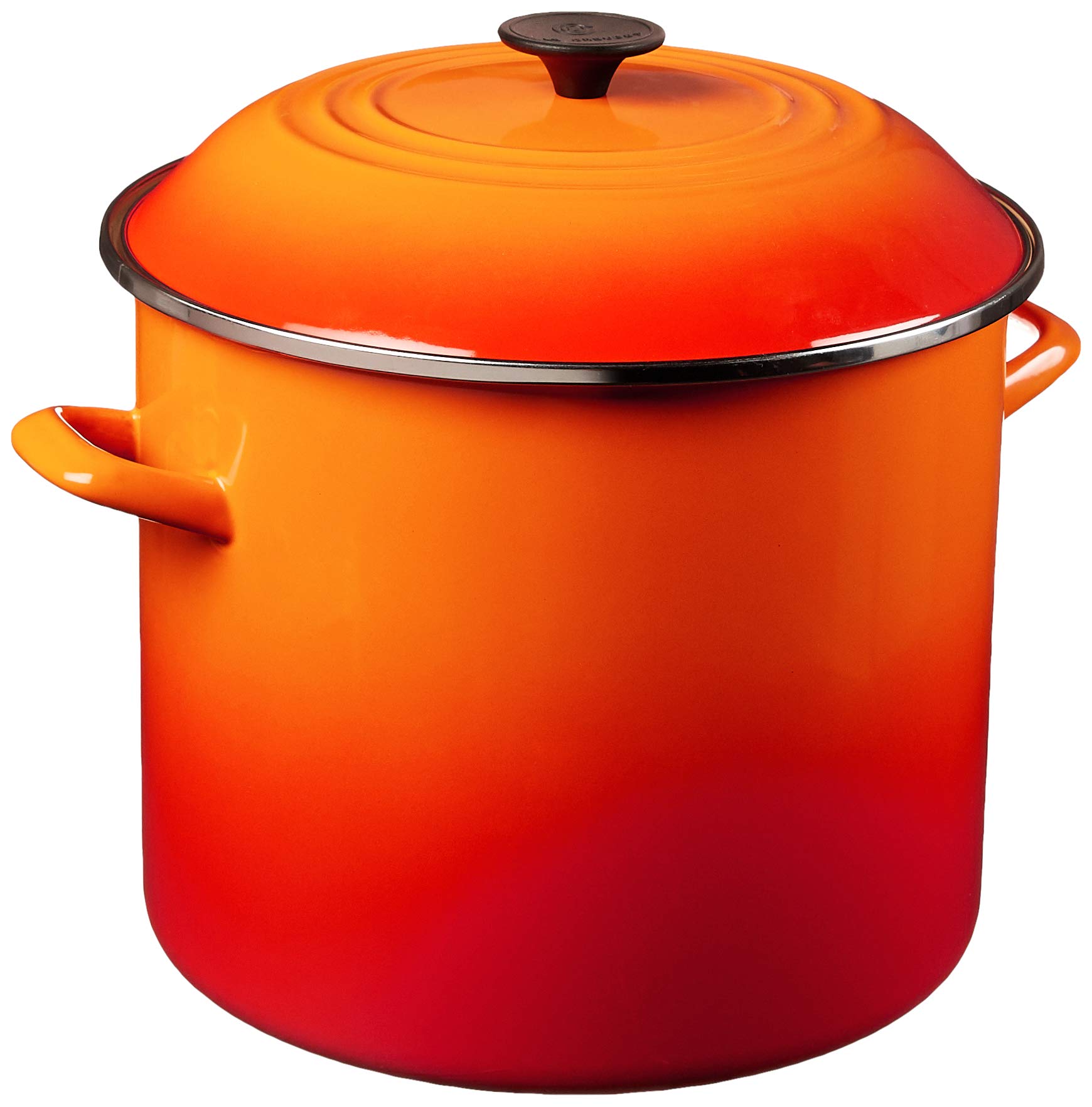 Photo 1 of **USED** CHIP ON THE INSIDE** Le Creuset Enamel On Steel Stockpot, 16 qt., Flame Flame 16 Qt.