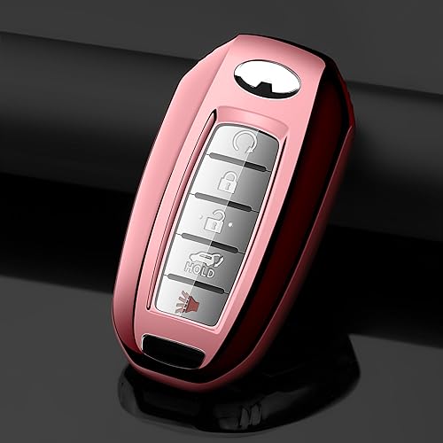 Miniatura 4 de Tengare Funda para llavero de automóvil compatible con funda para llaves Infiniti, protector rosa