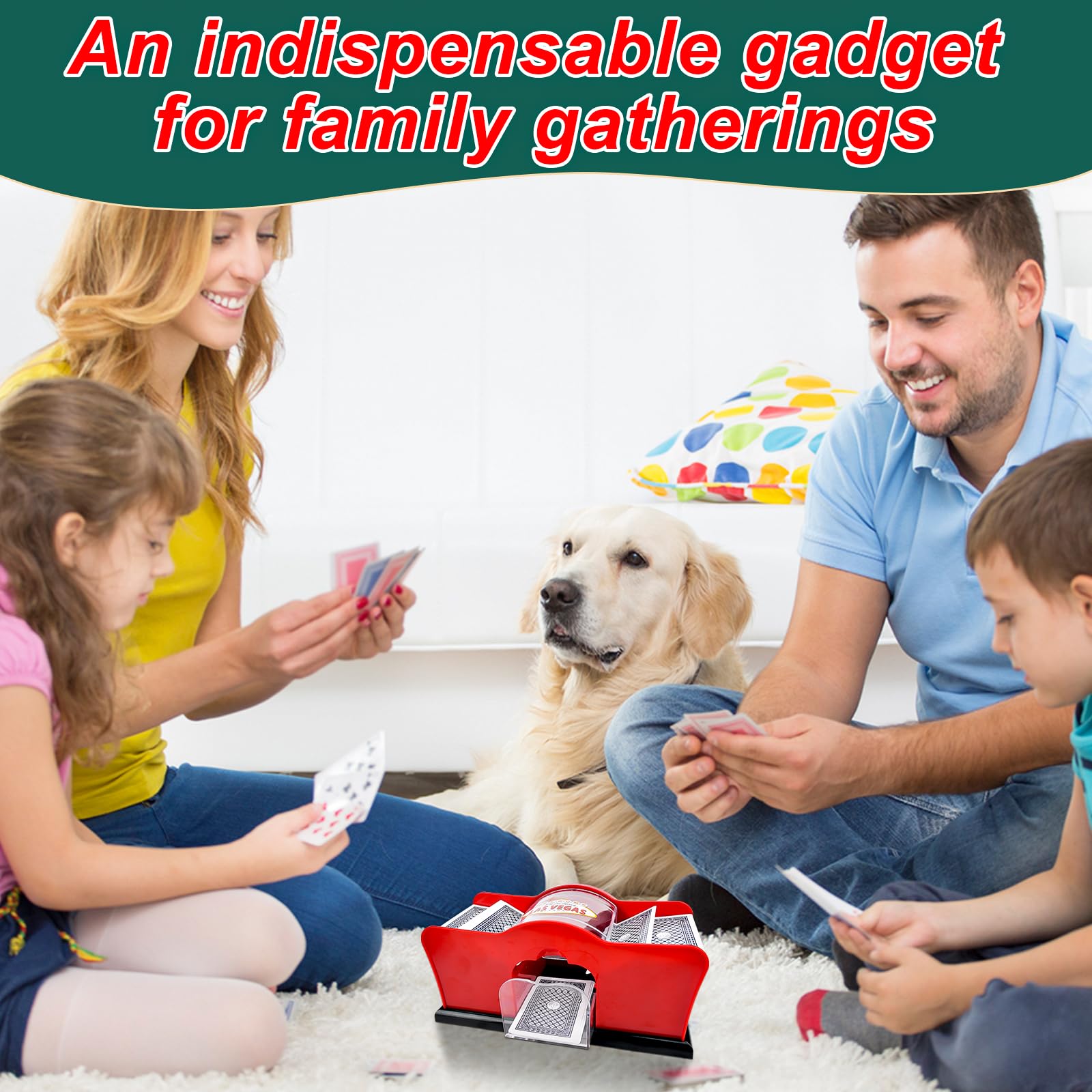 Pipihome Mescolatore Carte da Gioco, Mischia Carte Manuale, Miscelatore di Carte, 2 Mazzi, Manovella, Miscelatore Manuale per Carte da Gioco Fino a 91 mm