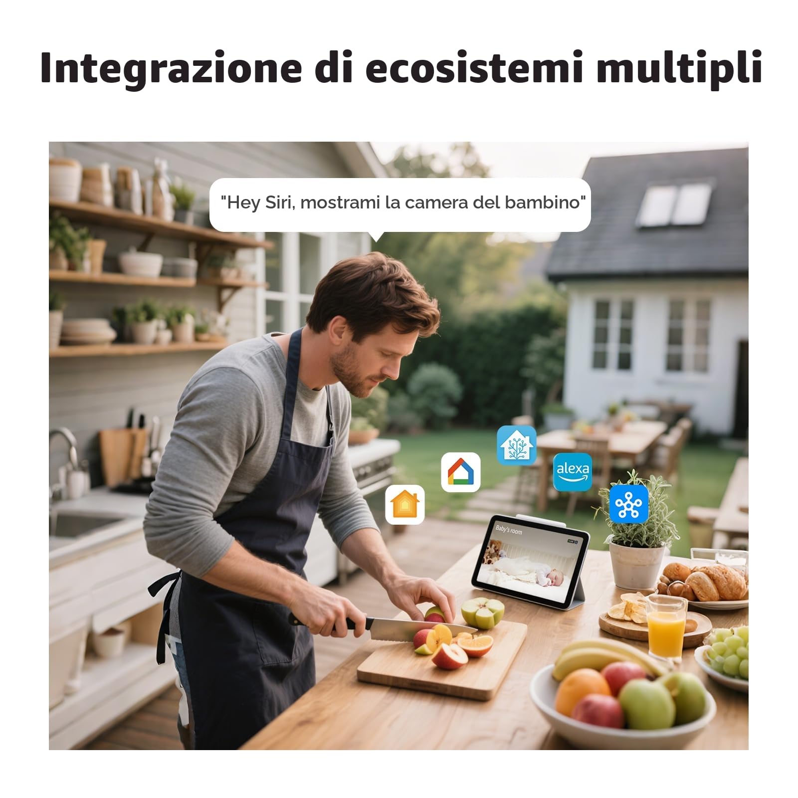 Aqara G100, Telecamera di Sicurezza 2K per Interni/Esterni, HomeKit Secure Video, Audio Bidirezionale, Visione Notturna a Colori, Rilevamento AI, Wi-Fi 6, Supporta HomeKit, Alexa, Google e IFTTT, Nera