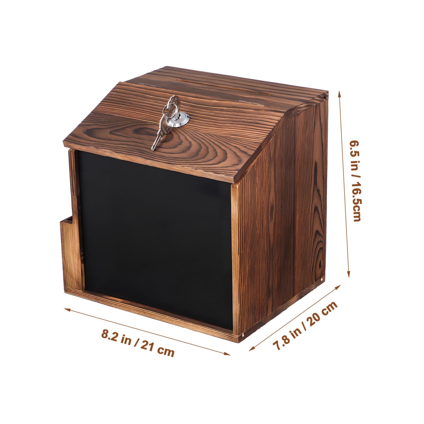 Buzón De Sugerencias De Madera Con Cerradura - Caja Para Donaciones, Rifas O Votaciones, Con Pizarra