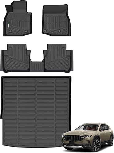 Vista 23 de Tapete para piso y protector de carga para automóvil, tapete para maletero, accesorio, color negro