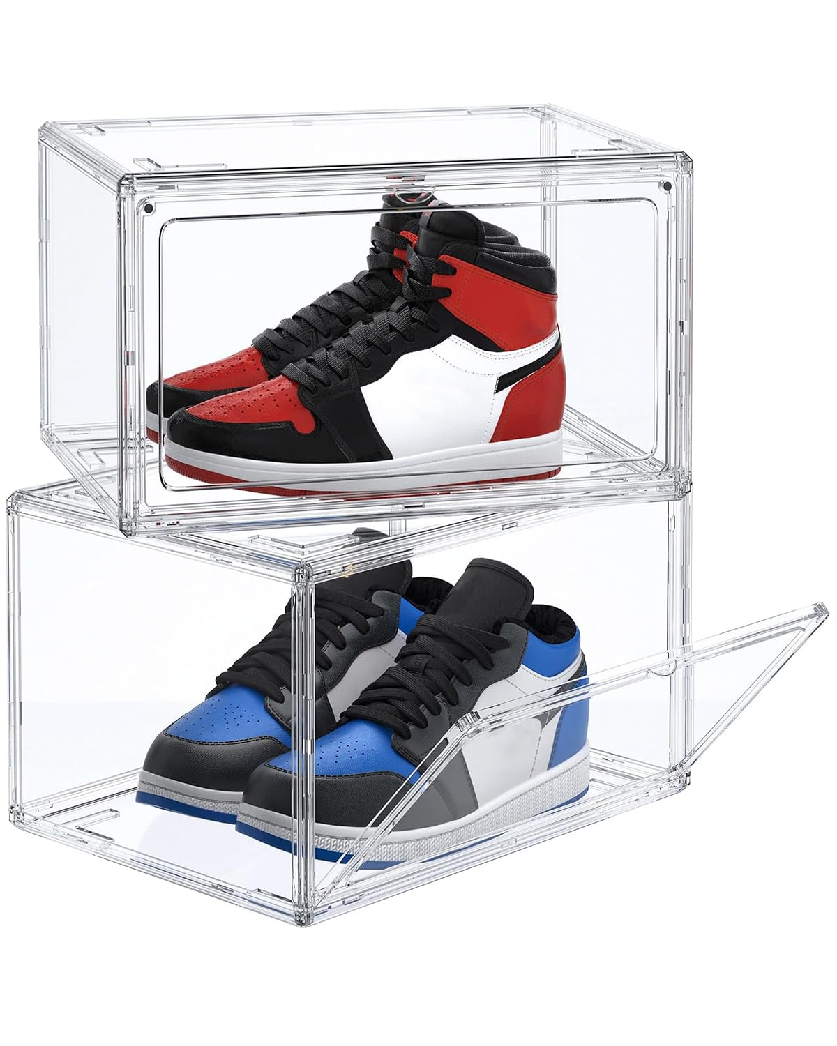 Amazon.com: HIYOHIYO 2-Pack Acrylic Clear Stackable Shoe Boxes