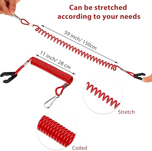 Miniatura 2 de Frienda 4 llaves universales para interruptor fuera de borda con interruptor de parada, cordón de seguridad para la mayoría de motores de tablero