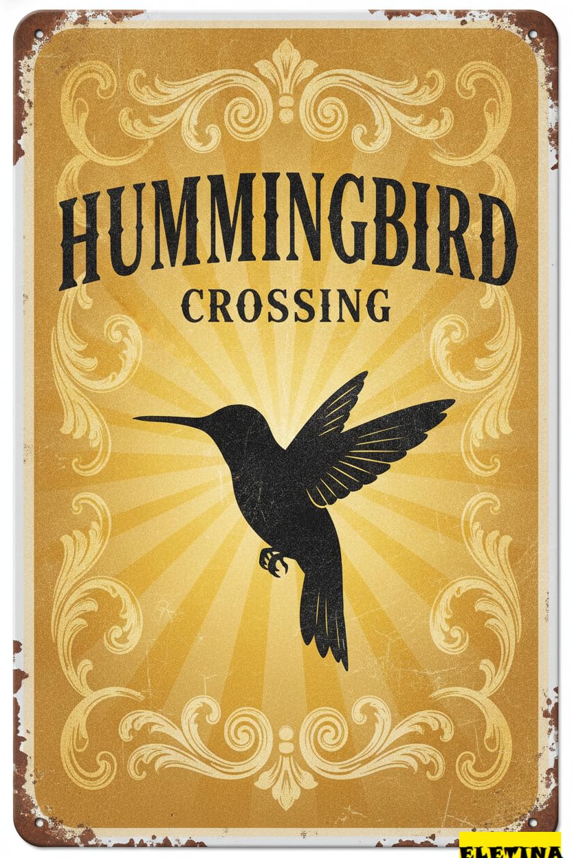 Personalized Sign for Man Cave Caution Notice Metal S Hummingbird Crossing Aluminum Art S Warning Farmhouse S High Way Fence Yard Road Street 8x12in Business Metal Art Private Property Decorative