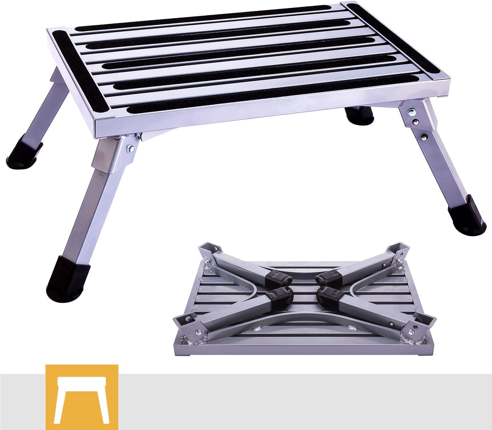 New MTN-G Aluminum Step Stool Folding Drywall Step Up Platform Home Use Portable Ladder