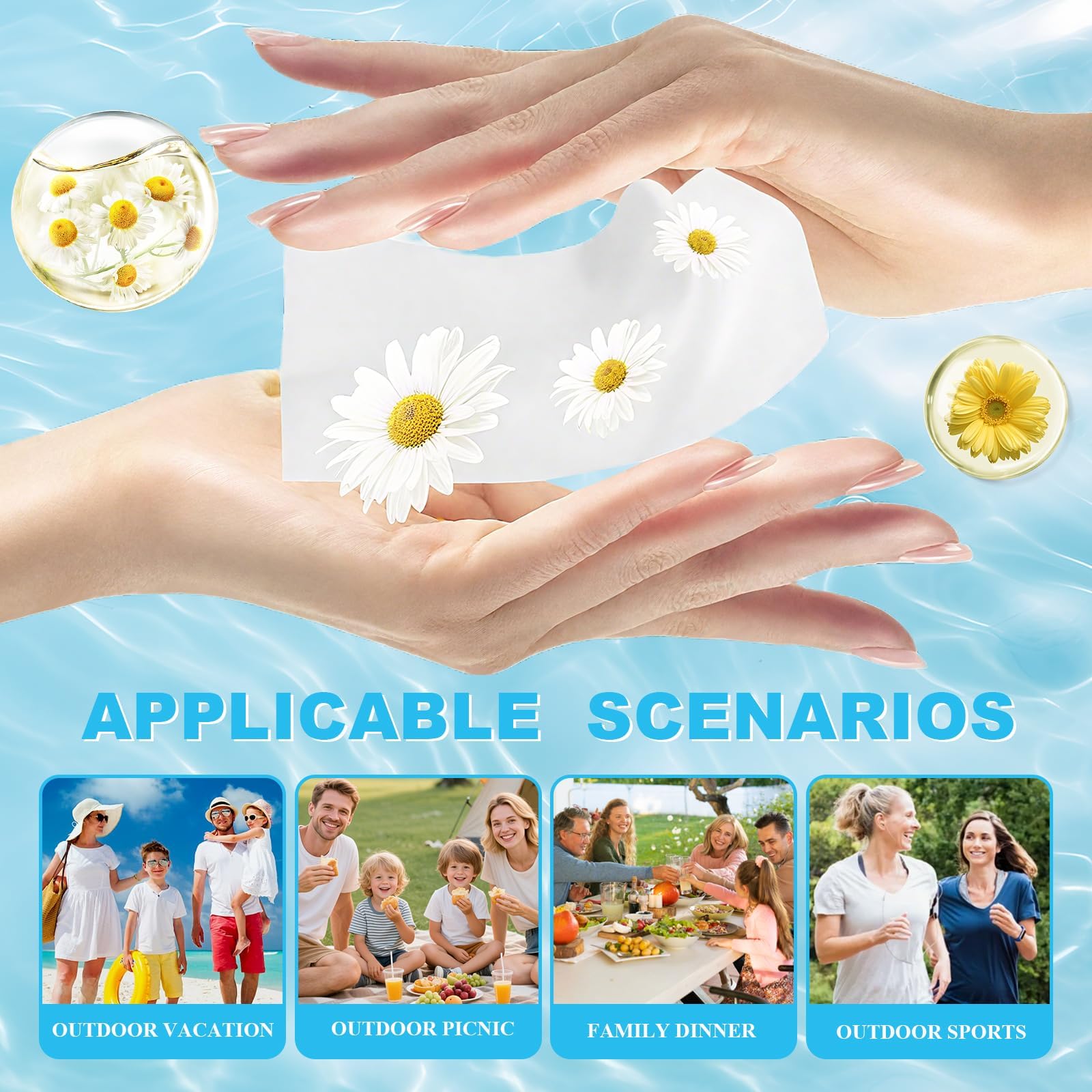 100 Stück feuchte Tücher, befeuchtete Reinigungstücher, Körperreinigung, Intim-Tücher, einzeln verpackt, für Menstruationszyklus und Post-Partum (Blau, 100)