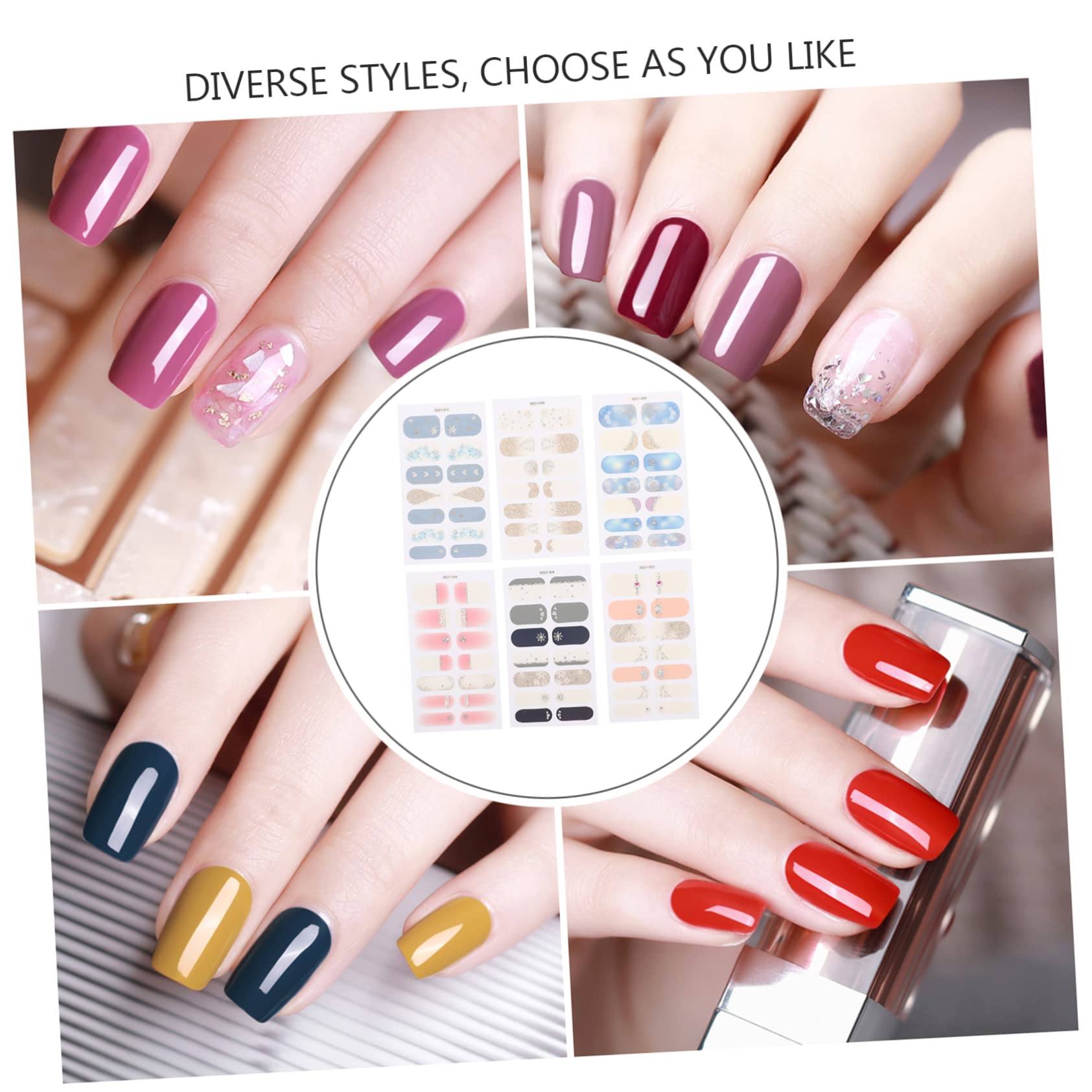 FRCOLOR 30 Fogli adesivi per decalcomanie per adesivi natale manicure strisce per a totale gel per decalcomanie per smalto accessori per