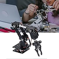 Vista 6 de 6DOF Kit de brazo robot con engranajes metálicos y garra robótica – brazo mecánico para educación STEM, proyectos de robótica de bricolaje