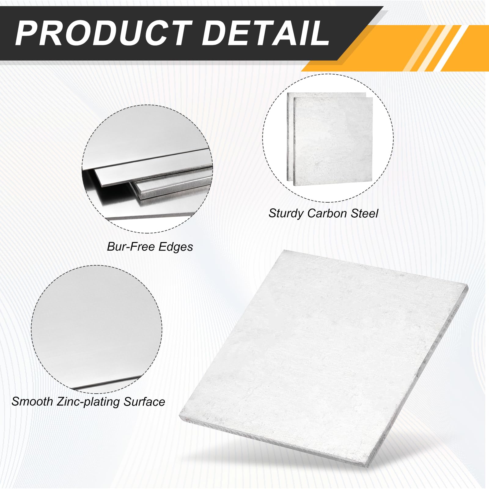 QUARKZMAN 4 Pcs Tôles D'Acier Laminées À Chaud 5/32", 2" x 2" Plaque Métallique De Base Pour Supports Structurels Panneaux De Construction Usage Industriel Fabrication De Machines, Argent