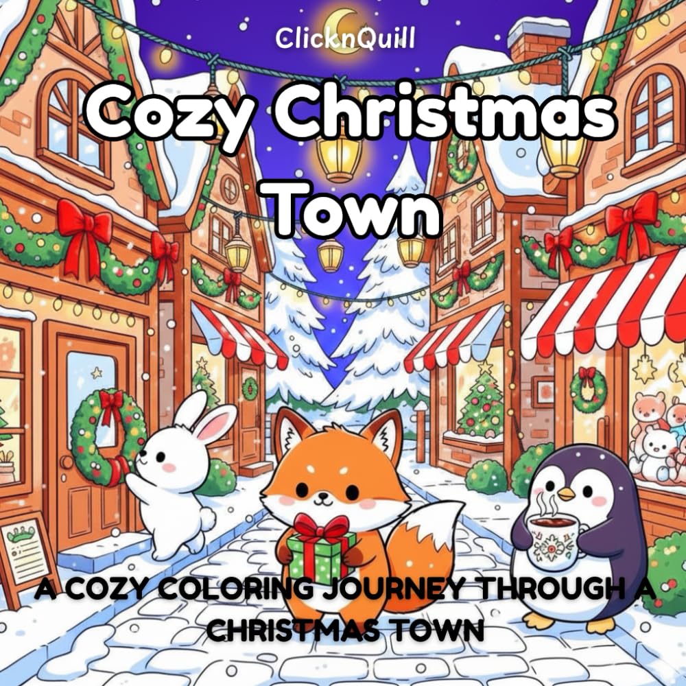 Cozy Christmas Town Coloring Book: A Cozy Coloring Book Journey through Christmas Town