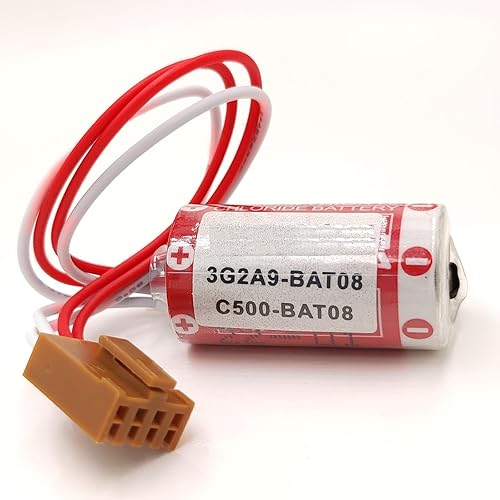 ER1733 PLC Batería para 3G2A9-BAT08 C500-BAT08 PLC Batería (ER1733 23A 3.6V 1600mAh con enchufe marrón JAE2.0.197 in-4P) (paquete de 1)