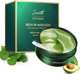 Zozu Avocado Eye Mask, Smooth Eye Mask Rich in Avocado Zozu, Avocado Eye Patches, Collagen Eye Patches Anti Aging,Wrinkles Dark Circles Eye Bags Moistrize Eye Mask (1box(60 stickers))