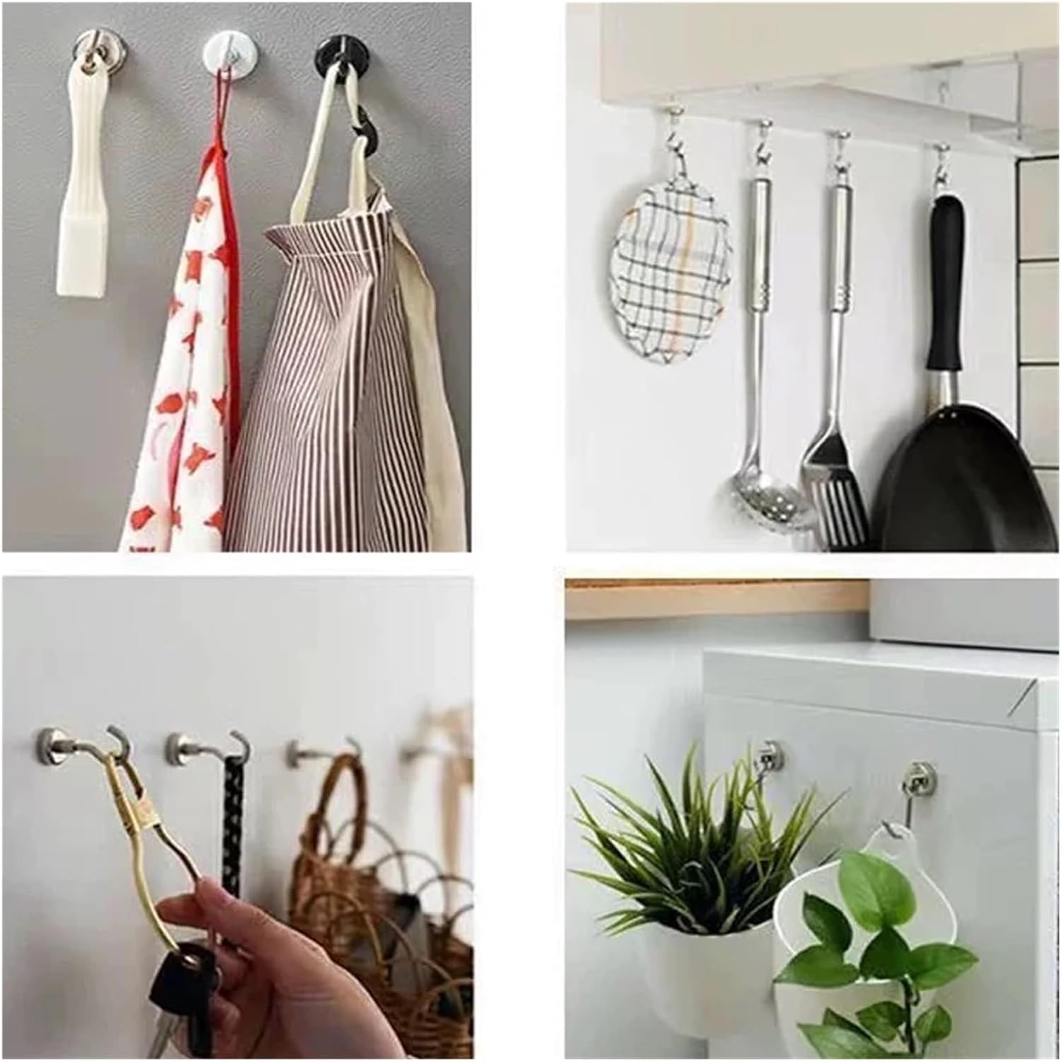 Magnetic Hook Heavy Duty, 10/12/16/20mm Rare Neodymium with Hooks Strong Cruise,Suitable，Compatible for Office,Kitchen Garden Keychain(D10mm,10 PCS)