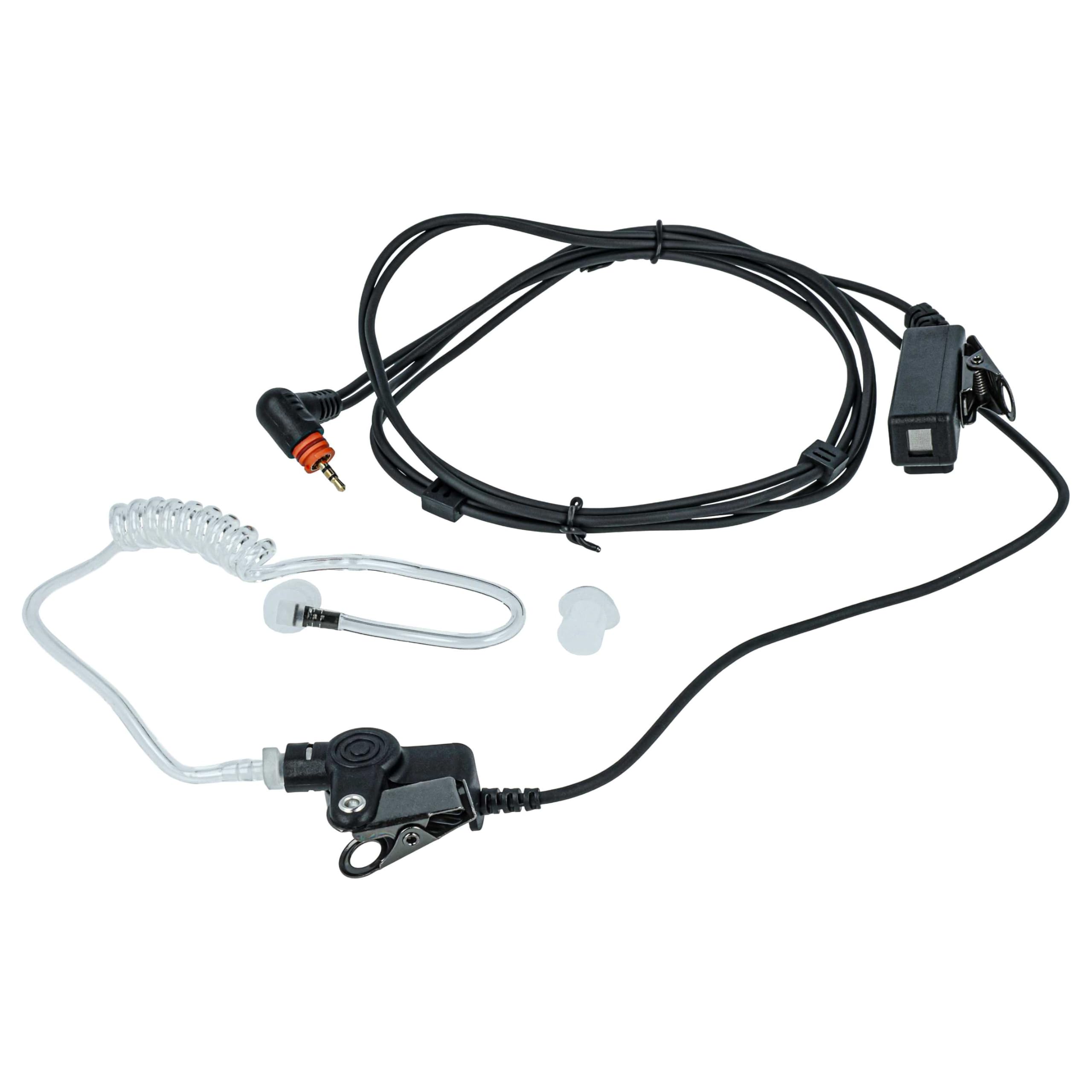 vhbw Zestaw słuchawkowy kompatybilny z Motorola SL7550, SL1K, SL4010, SL1600, SL4000, SL7500, SL1M krótkofalówka - przezroczysty, czarny