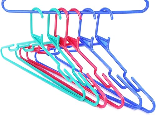 Miniatura 2 de Paquete de 6 perchas de tela de plástico para armario (multicolor) (ONU)